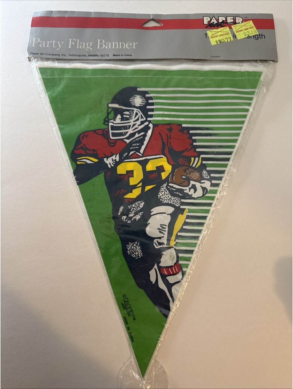 Vintage Green Football Party Flag Banner Paper Art Company Inc